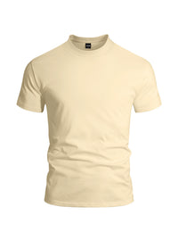 Men's Magnetic Snap Henley T-Shirt — Solid Color Casual Short Sleeve Tee