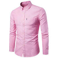 Men's Oxford Cotton Dress Shirt - Non-Iron Slim Fit Long Sleeve - styled