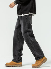 Men's Loose Wide Leg Harem Jeans - back view