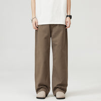 Men's Solid Color Wide Leg Straight Jeans - close up