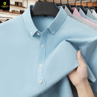 Men's Oxford Cotton Short Sleeve Shirt - Casual Button Down - view 11