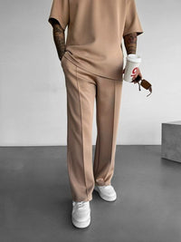 Men's Loose Straight Athleisure Pants — Relaxed Fit All-Season Trousers