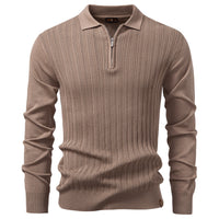 Men's Lightweight Half Zip Sweater - Thin Knit Business Pullover - styled