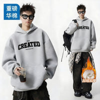 Men's Oversized Hooded Sweatshirt - Heavy Cotton Street Style Top - view 15
