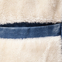 Men's Fleece-Lined Denim Jacket - Washed Casual Jean Coat - detail