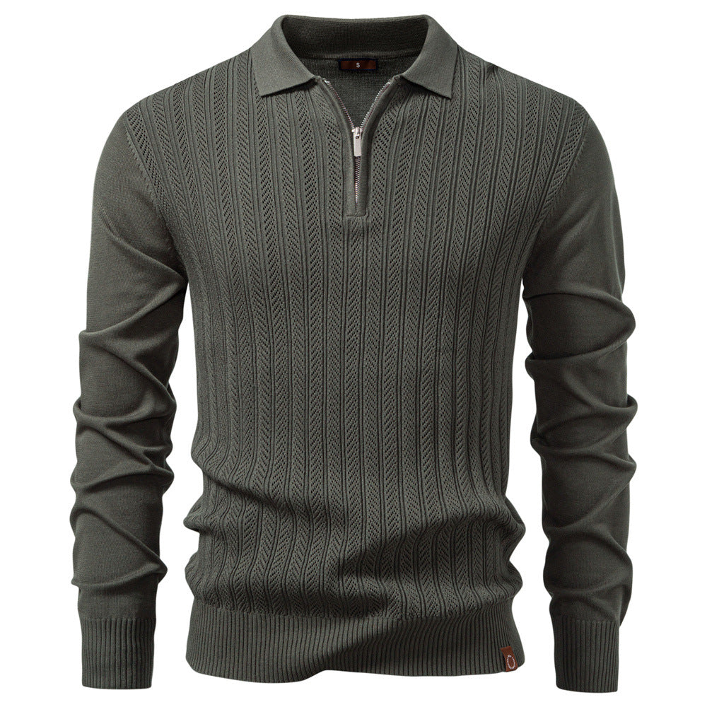 Men's Lightweight Half Zip Sweater - Thin Knit Business Pullover