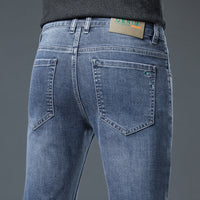 Men's Slim Straight Stretch Jeans - Thick Comfortable Denim - view 12