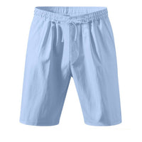 Men's Cotton Linen Beach Shorts — Breathable Casual Cropped Pants