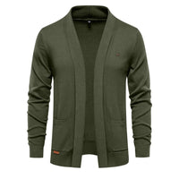 Men's Button Front Cardigan Sweater - Business Casual Knit Top - close up