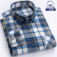 Men's Brushed Cotton Plaid Shirt - Long Sleeve Button Down - view 19