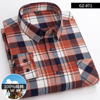 Men's Brushed Cotton Plaid Shirt - Long Sleeve Button Down - view 29