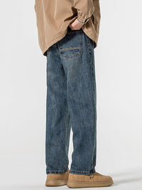 Men's Loose Wide Leg Harem Jeans - front view