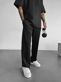 Men's Loose Straight Athleisure Pants — Relaxed Fit All-Season Trousers