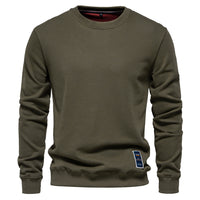 Men's Solid Crewneck Sweatshirt - Relaxed Fit Long Sleeve - fabric detail