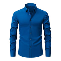 Men's Wrinkle-Free Stretch Dress Shirt - Easy Care Button Down - model wearing