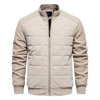 Men's Color Block Stand Collar Jacket - American Style Casual Coat - back view