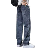 Men's Stretch Loose Straight Jeans - back view