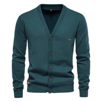 Men's Business Cardigan Sweater - Solid Open Front Knit - detail