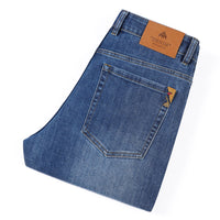 Men's Slim Straight Stretch Jeans - Thick Comfortable Denim - view 17