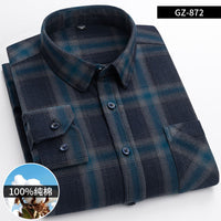 Men's Brushed Cotton Plaid Shirt - Long Sleeve Button Down - view 30