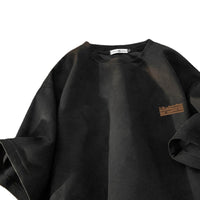 Men's Suede Heavyweight Crewneck Tee - Vintage Summer Top - detail