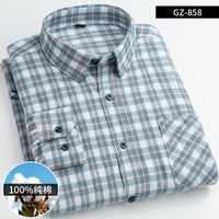 Men's Brushed Cotton Plaid Shirt - Long Sleeve Button Down - view 23