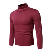 Men's Turtleneck Sweater - Slim Fit Long Sleeve Knit Top - fabric detail