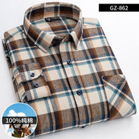 Men's Brushed Cotton Plaid Shirt - Long Sleeve Button Down - view 26
