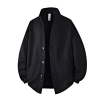 Men's Vintage V-Neck Pullover Sweatshirt - Retro Casual Top - close up