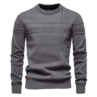 Men's Premium Crewneck Pullover - Solid Knit Sweater - styled