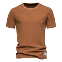 Men's Waffle Knit T-Shirt - Crewneck Base Layer Top