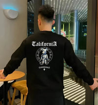 Men's Crewneck Pullover Sweatshirt - Casual Long Sleeve Top - back view
