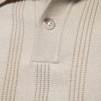 Men's Knit Polo Shirt - Short Sleeve Collared Top - side view