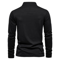 Men's Embroidered Zip Polo - Slim Fit Cotton Short Sleeve - side view