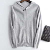 Men's Hooded Zip Knit Cardigan - Solid Color Sweater Hoodie - detail