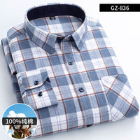 Men's Brushed Cotton Plaid Shirt - Long Sleeve Button Down - view 14