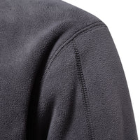Men's Fleece Stand Collar Sweatshirt - Half Zip Pullover Top - back view
