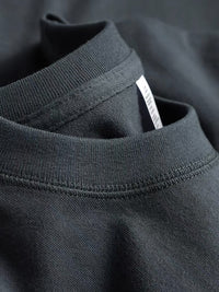 Men's Heavyweight Solid Crewneck T-Shirt - 320g Thick Premium Cotton Tee - side view