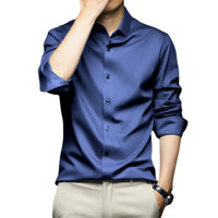 Men's Wrinkle-Free Ice Silk Dress Shirt - Slim Fit Business - detail
