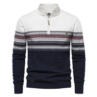 Men's Half Zip Stand Collar Sweater - Premium Knit Pullover