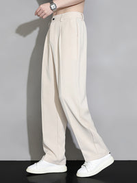Men's Ice Silk Wide Leg Pants - Lightweight Summer Trousers - front view