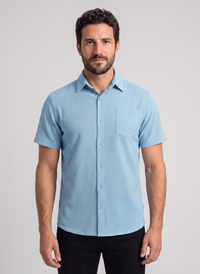 Men's Breathable Linen-Feel Polo Shirt — Relaxed Fit Short Sleeve Top