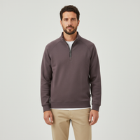 Men's Trendy Half Zip Sweatshirt - College Style Stand Collar
