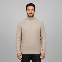 Men's Fleece-Lined Half Zip Sweatshirt - Stand Collar Pullover