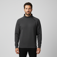 Men's Fleece-Lined Zip Jacket - Stand Collar Sweatshirt