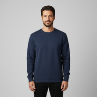 Men's Solid Crewneck Sweatshirt - Relaxed Fit Long Sleeve