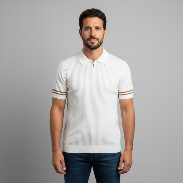 Men's Business Casual Knit Polo - Short Sleeve Collared Top