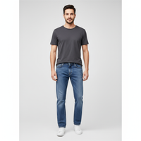 Men's Business Casual Wide Leg Jeans - full body