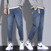 Men's Retro Casual Slim Straight Jeans - close up