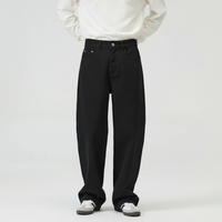 Men's Solid Color Wide Leg Straight Jeans - view 15